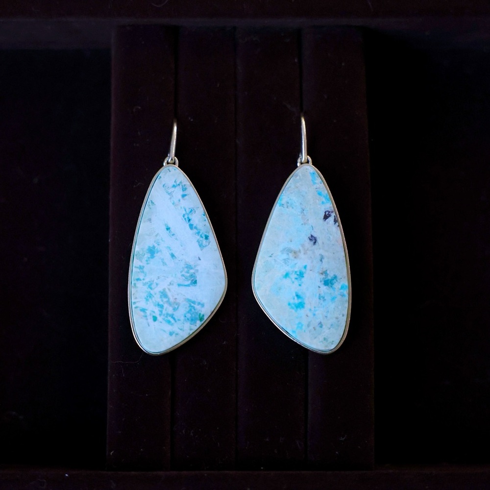 Larimar Stone Earrings - Picture 4 of 7